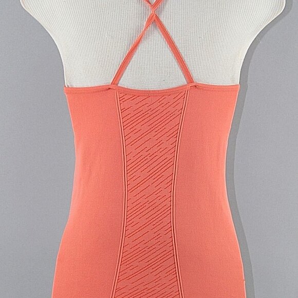 Champion Sz S Peach Nylon Spandex Criss Cross Back Active Wear Top - Picture 4 of 5